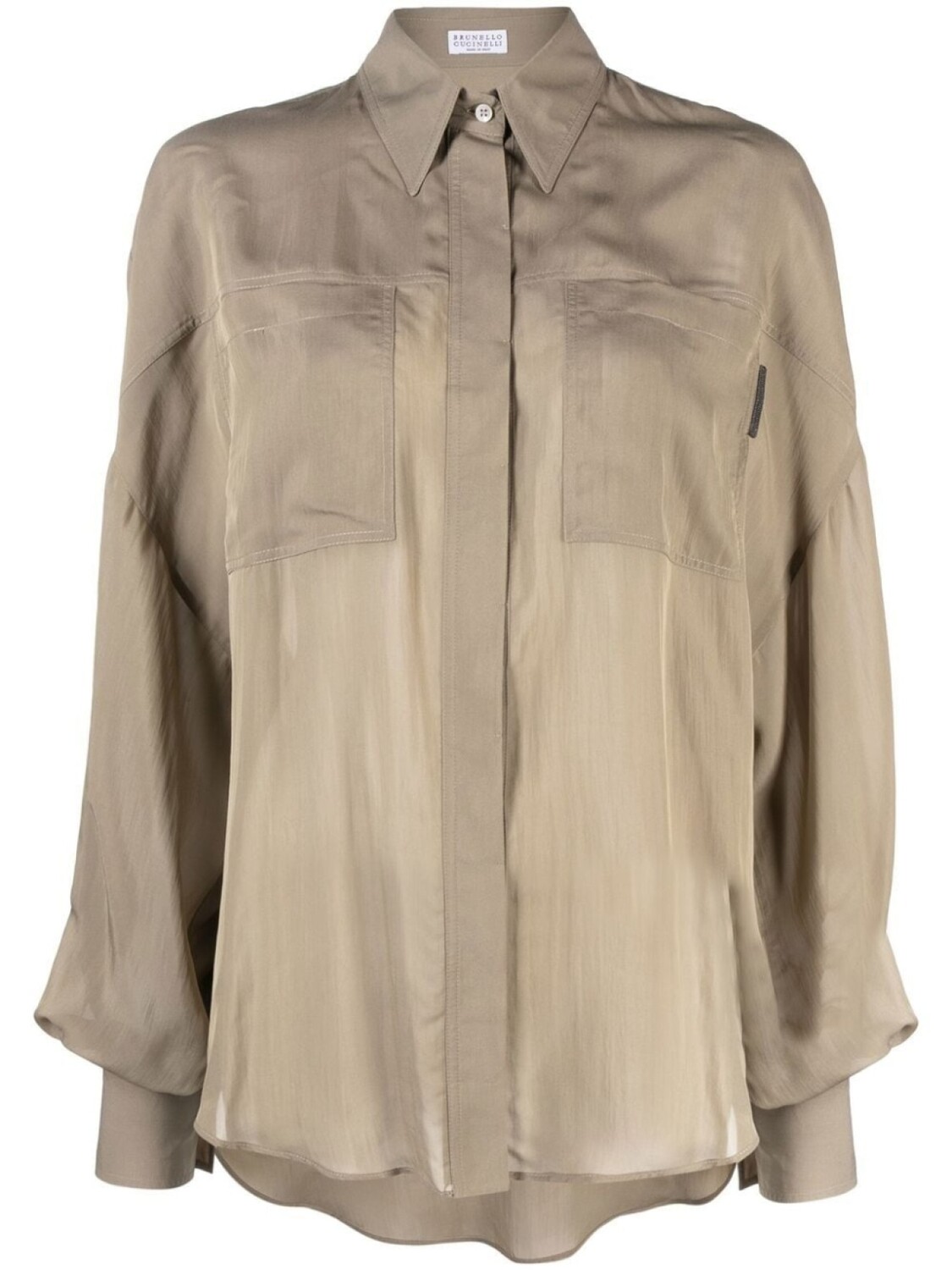 Brunello Cucinelli полупрозрачная блузка с длинными рукавами, зеленый
Brunello Cucinelli полупрозрачная блузка с длинными рукавами, зеленый