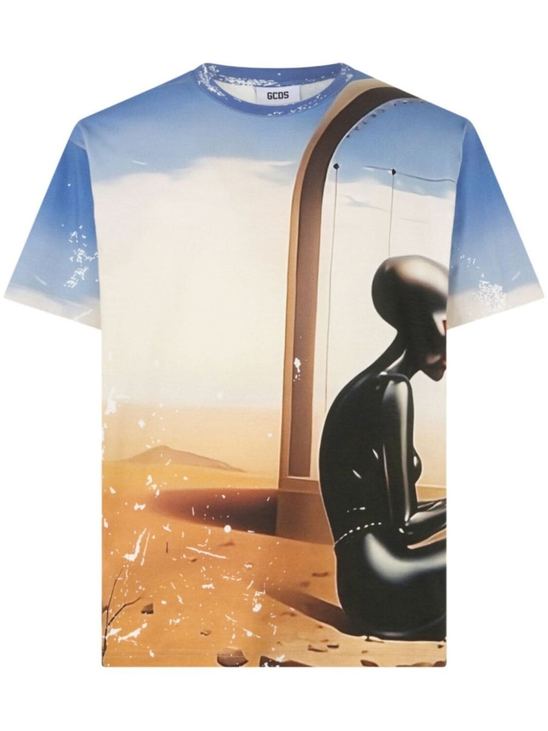 Футболка большого размера GCDS Creatures, синий 
Футболка большого размера GCDS Creatures, синий