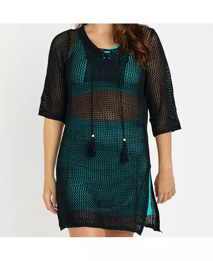 Женское пляжное платье крючком Calypsa, черный 
Женское пляжное платье крючком Calypsa, черный