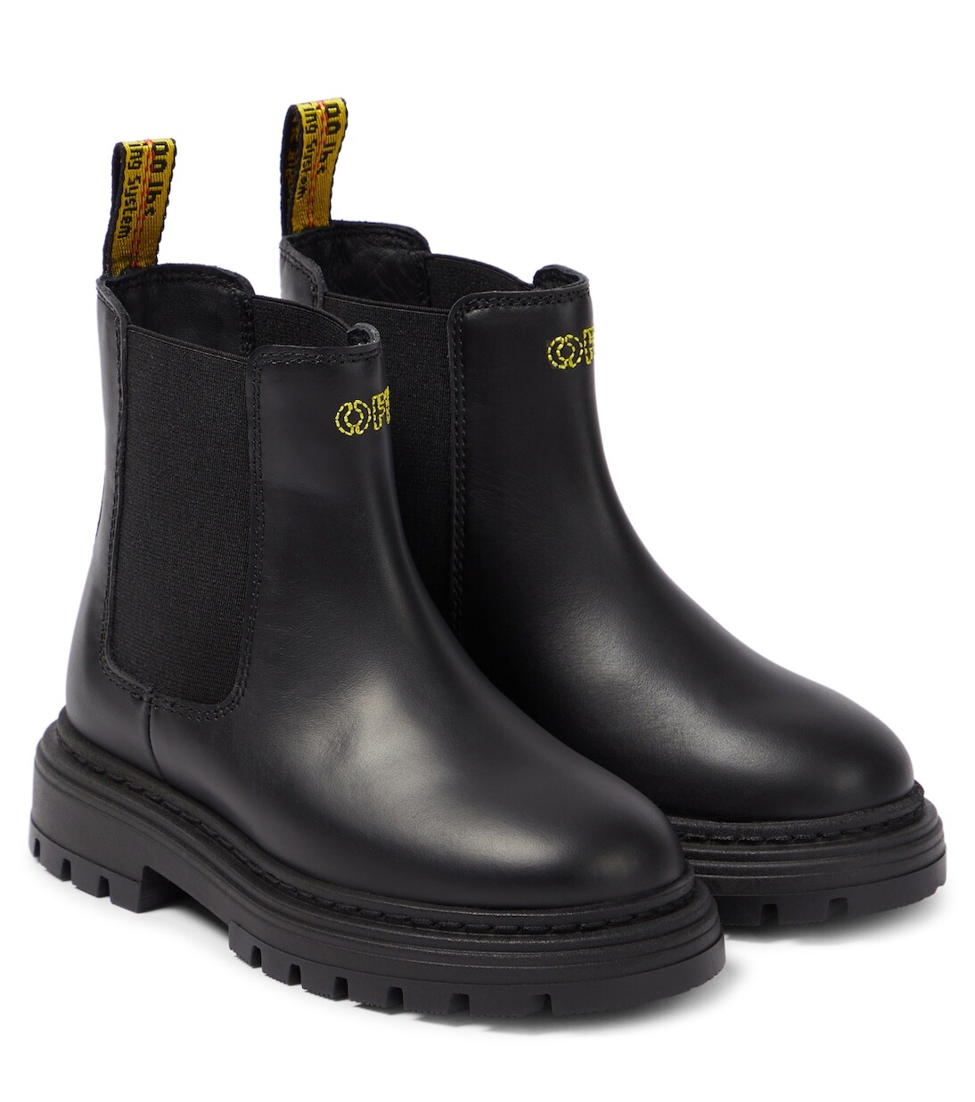 Кожаные ботинки челси с логотипом Off-White Kids, черный
Кожаные ботинки челси с логотипом Off-White Kids, черный