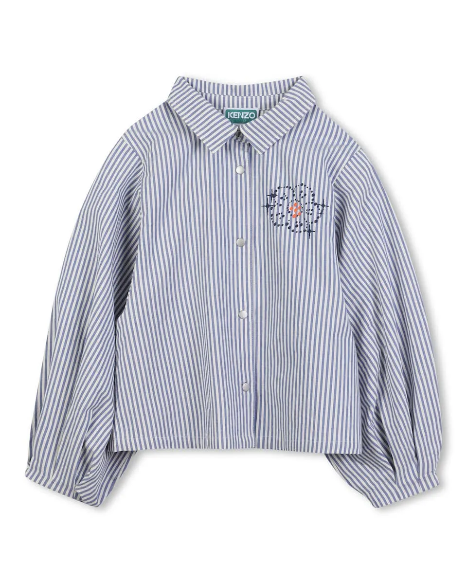 Детская полосатая рубашка с пышными рукавами Kenzo Kids, синий
Детская полосатая рубашка с пышными рукавами Kenzo Kids, синий