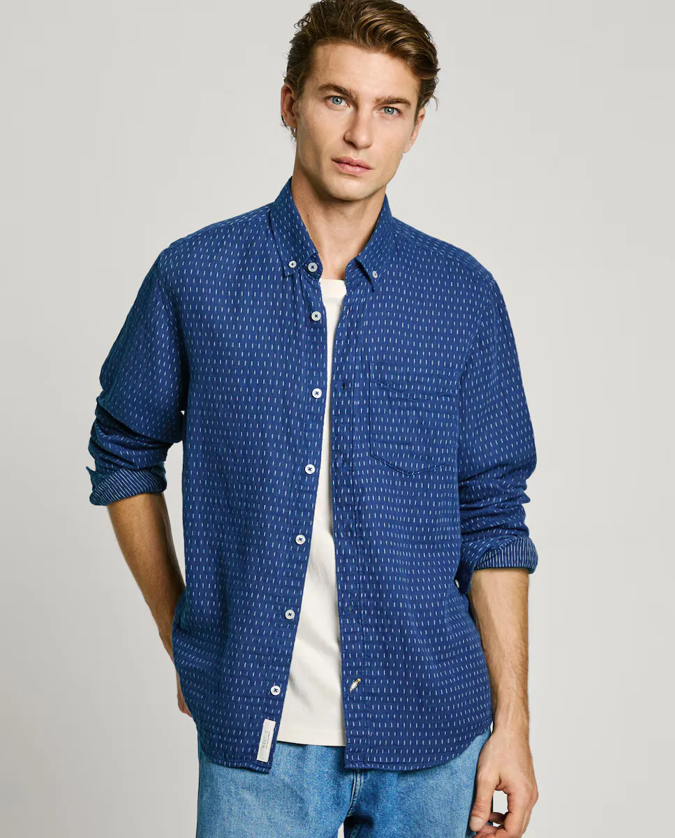 Мужская рубашка прямого кроя с полосатым принтом Pepe Jeans, синий
Мужская рубашка прямого кроя с полосатым принтом Pepe Jeans, синий