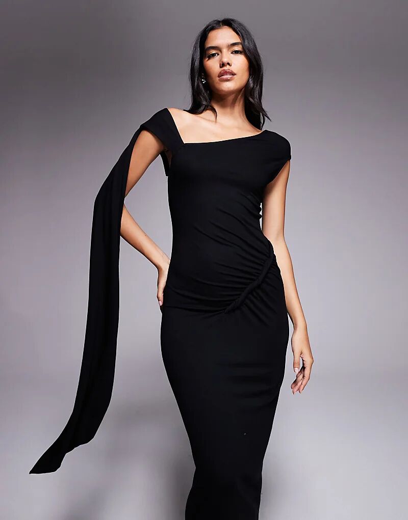 Платье миди ASOS DESIGN с поясом на вороте и перекрученной отделкой, черное
Платье миди ASOS DESIGN с поясом на вороте и перекрученной отделкой, черное