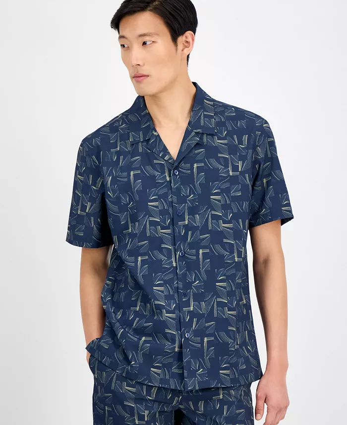 Мужская рубашка с абстрактным принтом Alfani, синий
Мужская рубашка с абстрактным принтом Alfani, синий