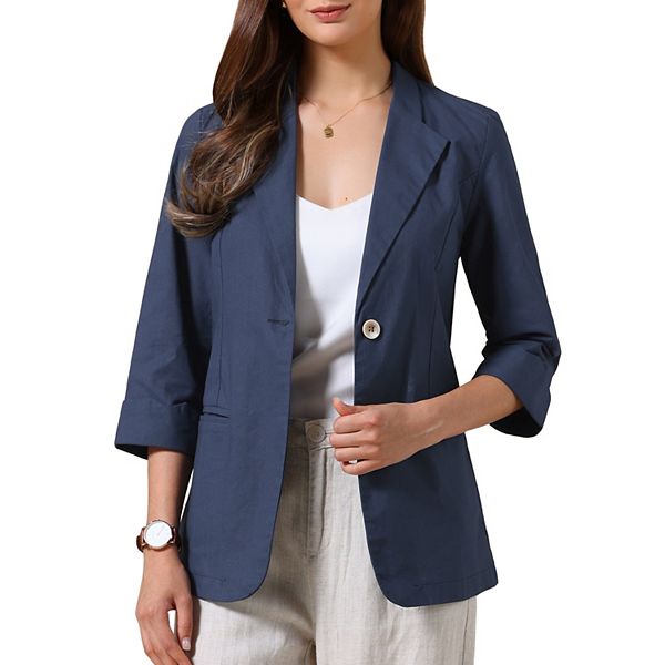 Летний женский блейзер 3/4 Casual из хлопка и льна Inspire Chic, Navy Blue
Летний женский блейзер 3/4 Casual из хлопка и льна Inspire Chic, Navy Blue