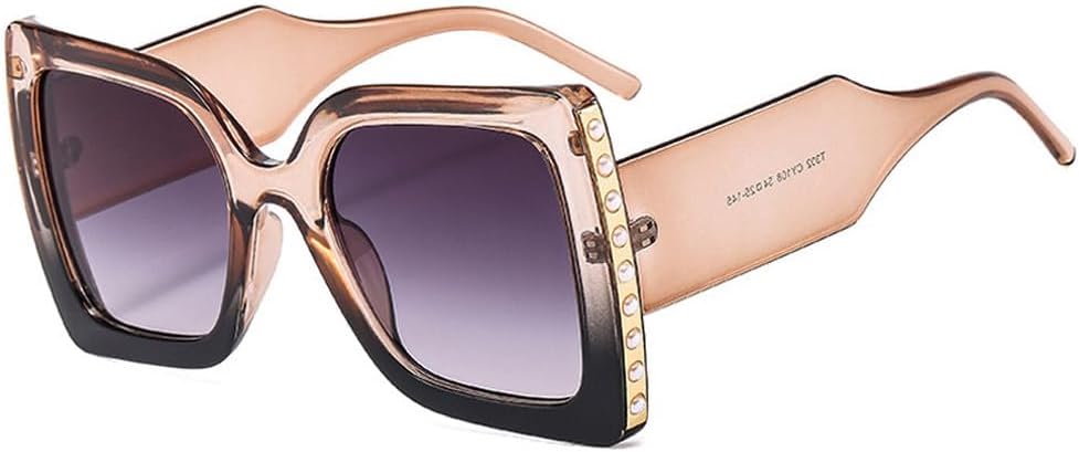 Большие солнцезащитные очки для женщин в стиле ретро с жемчужной отделкой, двухцветные, с широкими дужками, солнцезащитные очки для мужчин UV400 HYYZZC, Champagne Black Gray
Большие солнцезащитные очки для женщин в стиле ретро с жемчужной отделкой, двухцветные, с широкими дужками, солнцезащитные очки для мужчин UV400 HYYZZC, Champagne Black Gray