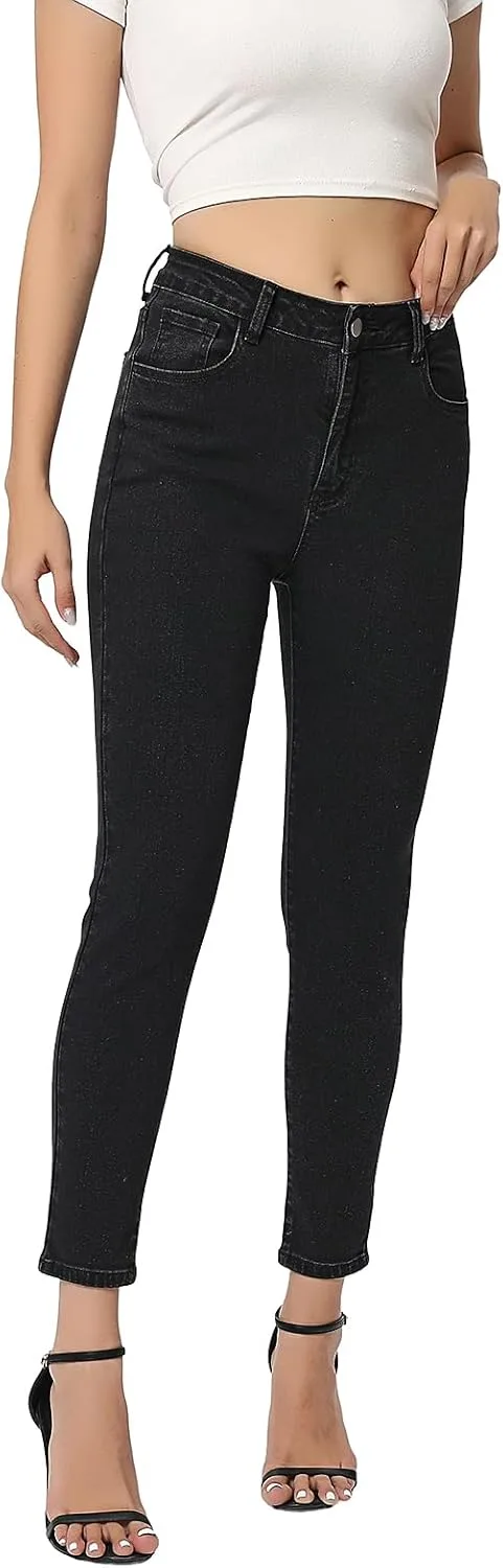 Женские джинсы High Waist Skinny черные 9-Point Denim Stretchy Slim Fit с Raw Hem
Женские джинсы High Waist Skinny черные 9-Point Denim Stretchy Slim Fit с Raw Hem