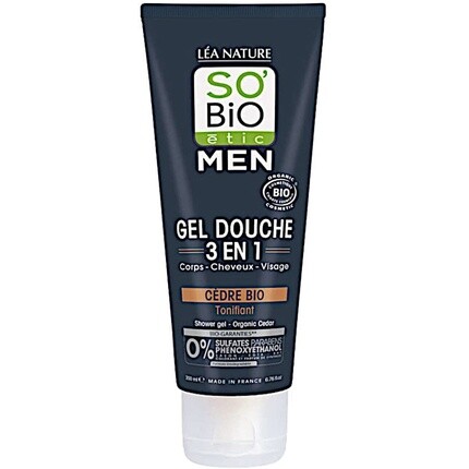 So'Bio Tic Органический кедровый мужской гель для душа 3 в 1, тонизирующий - для лица, тела и волос - 200 мл, Léa Nature
So'Bio Tic Органический кедровый мужской гель для душа 3 в 1, тонизирующий - для лица, тела и волос - 200 мл, Léa Nature