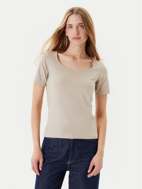 Облегающая футболка 3FJHD401P United Colors Of Benetton, бежевый 
Облегающая футболка 3FJHD401P United Colors Of Benetton, бежевый