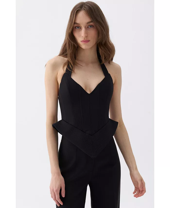 Женский укороченный топ в стиле корсета NOCTURNE, черный
Женский укороченный топ в стиле корсета NOCTURNE, черный