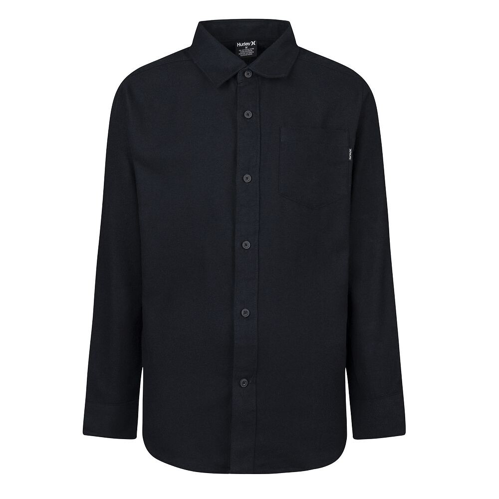Фланелевой топ Hurley в клетку с длинными рукавами для мальчиков 8–20 лет, черный 
Фланелевой топ Hurley в клетку с длинными рукавами для мальчиков 8–20 лет, черный