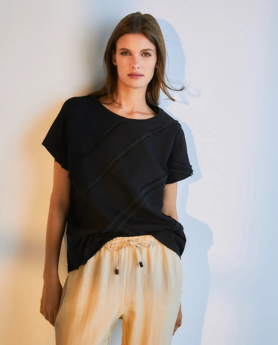 Футболка женская с короткими рукавами и бахромой Woman El Corte Inglés, черный
Футболка женская с короткими рукавами и бахромой Woman El Corte Inglés, черный