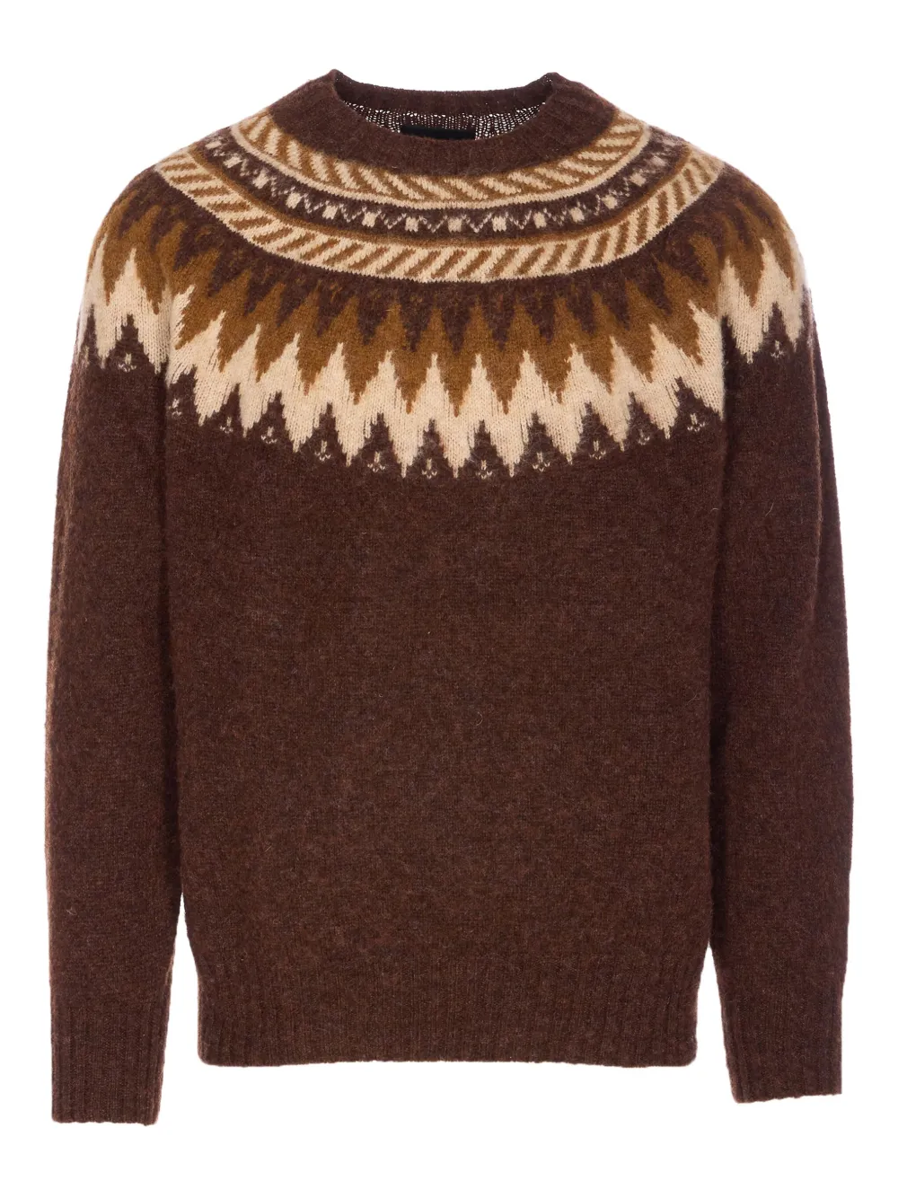 Джемпер с круглым вырезом в технике Фэр-Айл Howlin', коричневый
Джемпер с круглым вырезом в технике Фэр-Айл Howlin', коричневый