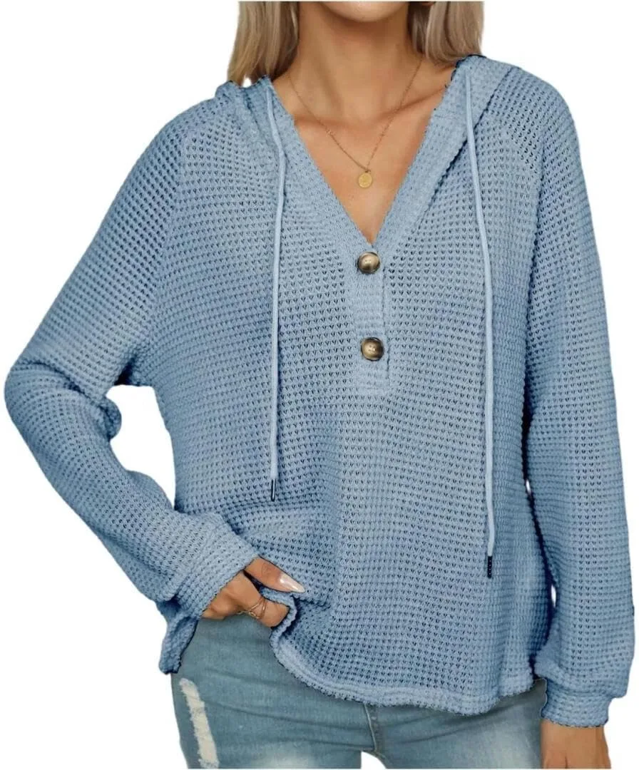 FMCHICO худи для женщин с вафельной вязкой, длинным рукавом и завязками
FMCHICO худи для женщин с вафельной вязкой, длинным рукавом и завязками