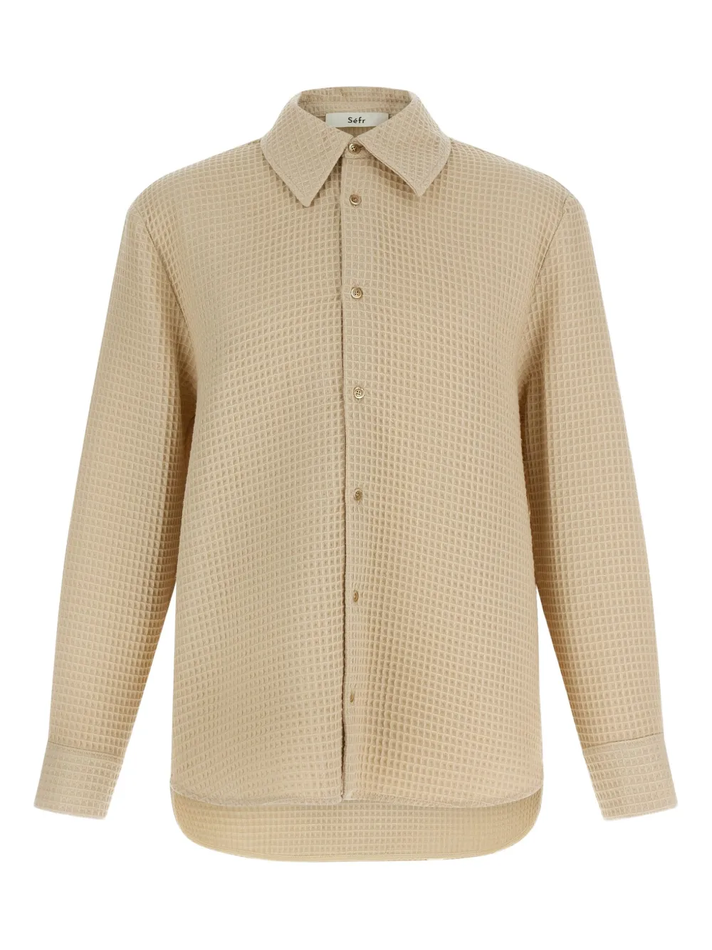 Рубашка на пуговицах с вафельной вязкой Séfr, нейтральный
Рубашка на пуговицах с вафельной вязкой Séfr, нейтральный