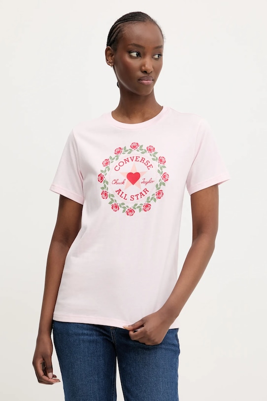 Хлопковая футболка Converse, розовый 
Хлопковая футболка Converse, розовый