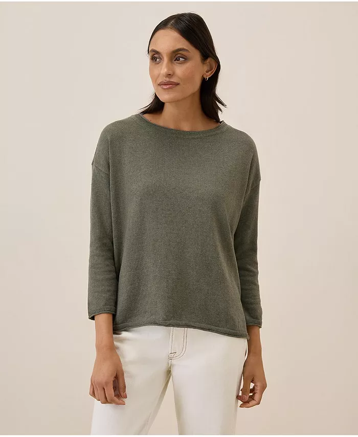 Женский классический свитер тонкой вязки с широким горлом из органического хлопка Pact, серый
Женский классический свитер тонкой вязки с широким горлом из органического хлопка Pact, серый