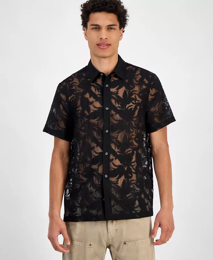 Мужская рубашка Devore с цветочным принтом классического кроя GUESS, черный
Мужская рубашка Devore с цветочным принтом классического кроя GUESS, черный