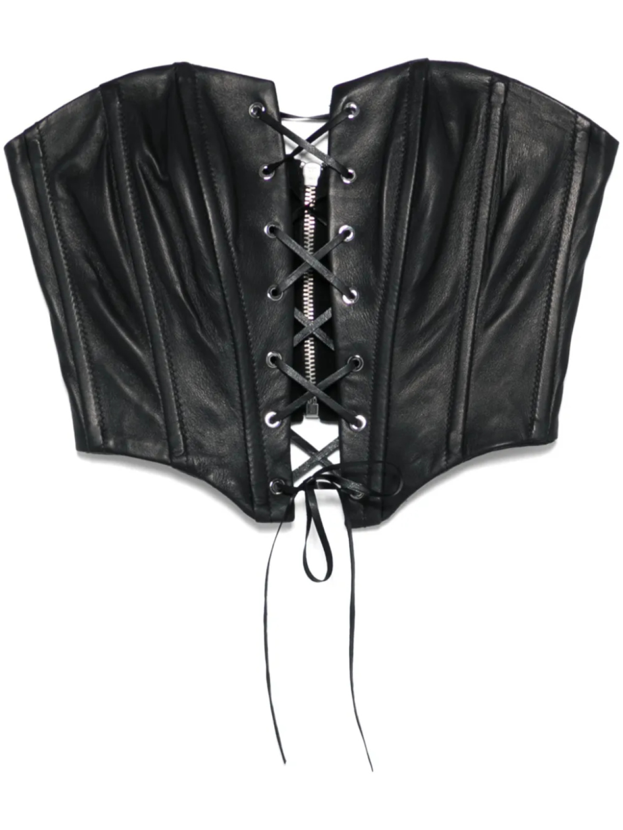 Кожаный корсет на шнуровке от John Richmond, черный
Кожаный корсет на шнуровке от John Richmond, черный