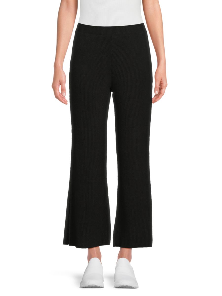 Укороченные брюки Yummy Flat Front с широкими штанинами Theo & Spence, черный 
Укороченные брюки Yummy Flat Front с широкими штанинами Theo & Spence, черный