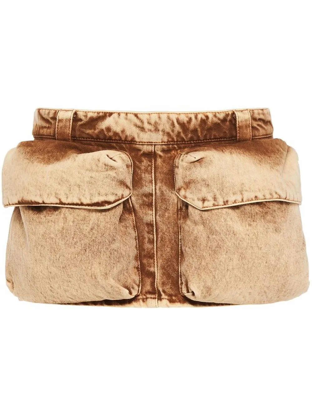 Юбка мини с накладным карманом MIU MIU, коричневый 
Юбка мини с накладным карманом MIU MIU, коричневый