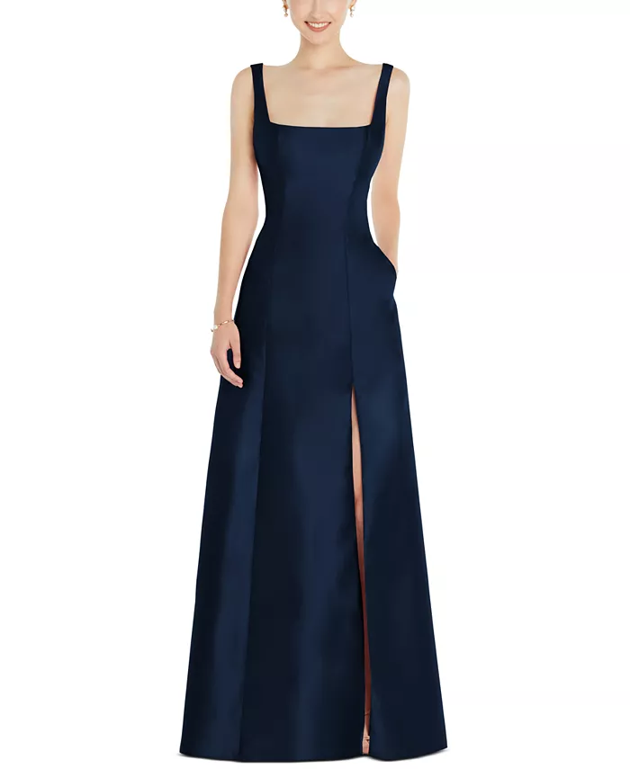 Женское платье принцесса без рукавов с квадратным вырезом и карманами Alfred Sung, синий
Женское платье принцесса без рукавов с квадратным вырезом и карманами Alfred Sung, синий