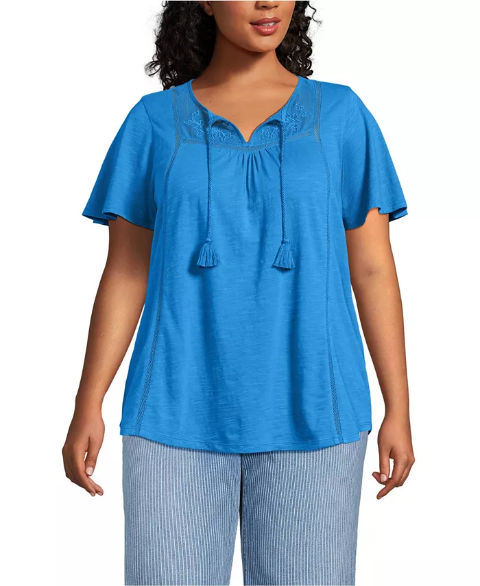 Женская туника больших размеров с рукавами-крылышками, кружевной отделкой и вырезом под горло Lands' End, синий
Женская туника больших размеров с рукавами-крылышками, кружевной отделкой и вырезом под горло Lands' End, синий
