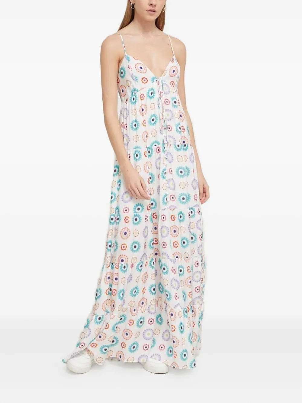 Ярусное платье макси с графичным принтом Desigual, белый
Ярусное платье макси с графичным принтом Desigual, белый