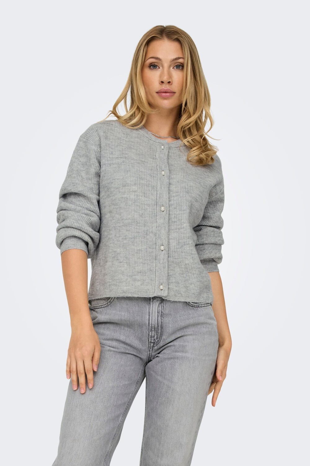 Кардиган с жемчужными пуговицами и рубчиком Jdy, серый
Кардиган с жемчужными пуговицами и рубчиком Jdy, серый