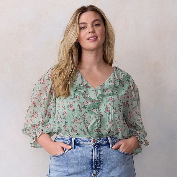 Блуза с рюшами и защипами спереди, с рукавом 3/4, размера plus size Lc Lauren Conrad, Sage Evie Berry
Блуза с рюшами и защипами спереди, с рукавом 3/4, размера plus size Lc Lauren Conrad, Sage Evie Berry
