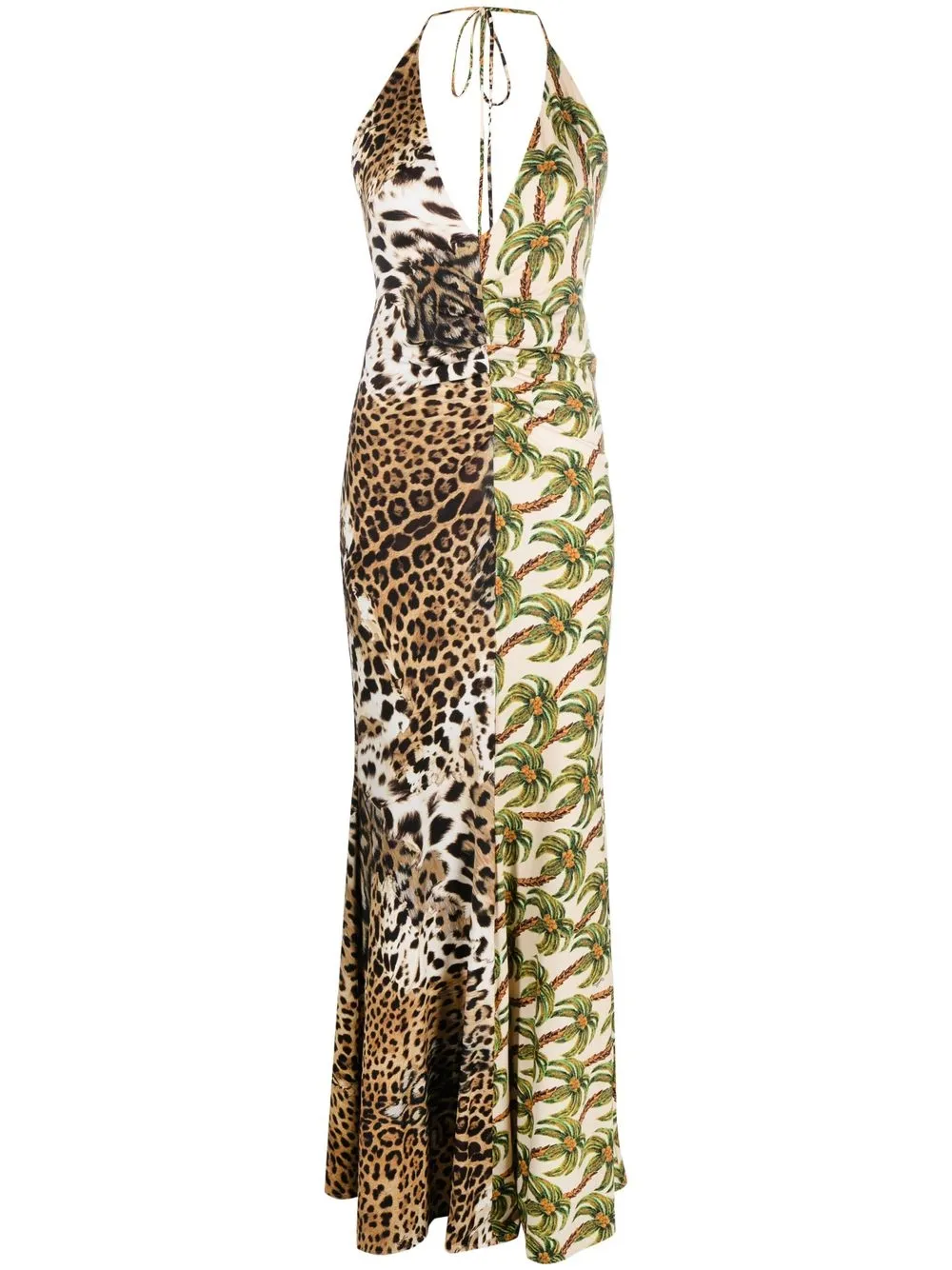 Платье макси с вырезом-халтер и тигровым принтом Roberto Cavalli, нейтральный
Платье макси с вырезом-халтер и тигровым принтом Roberto Cavalli, нейтральный
