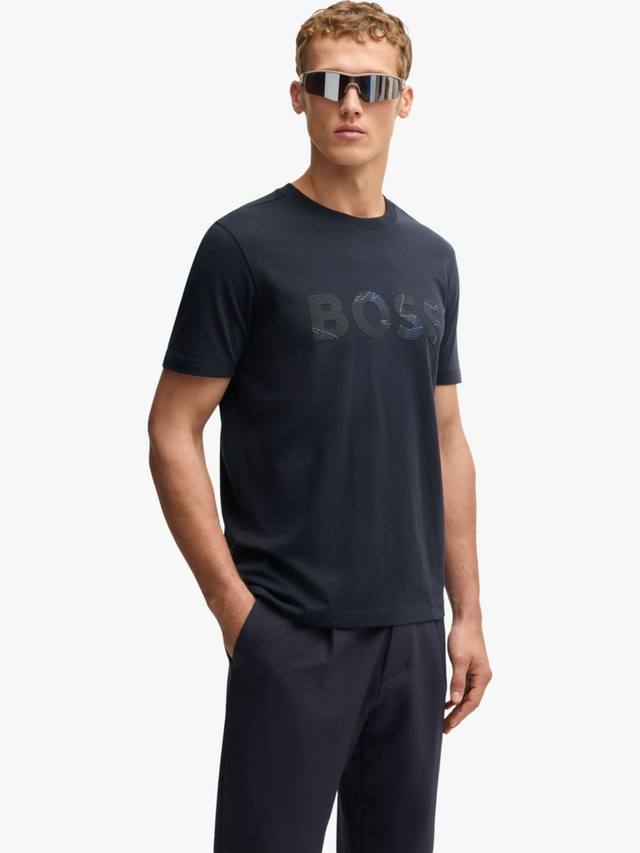 Хлопчатобумажная футболка с логотипом regular fit с коротким рукавом HUGO BOSS, темно-синий
Хлопчатобумажная футболка с логотипом regular fit с коротким рукавом HUGO BOSS, темно-синий