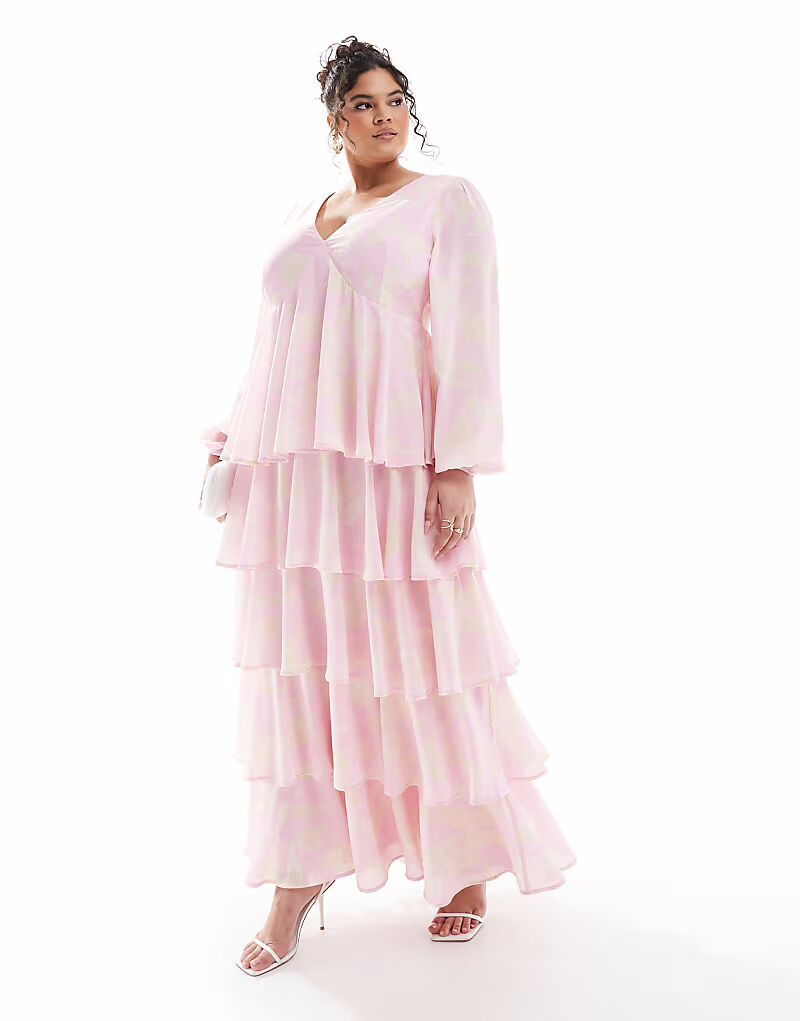 Платье макси Pretty Lavish Curve с оборками и розовыми цветами
Платье макси Pretty Lavish Curve с оборками и розовыми цветами