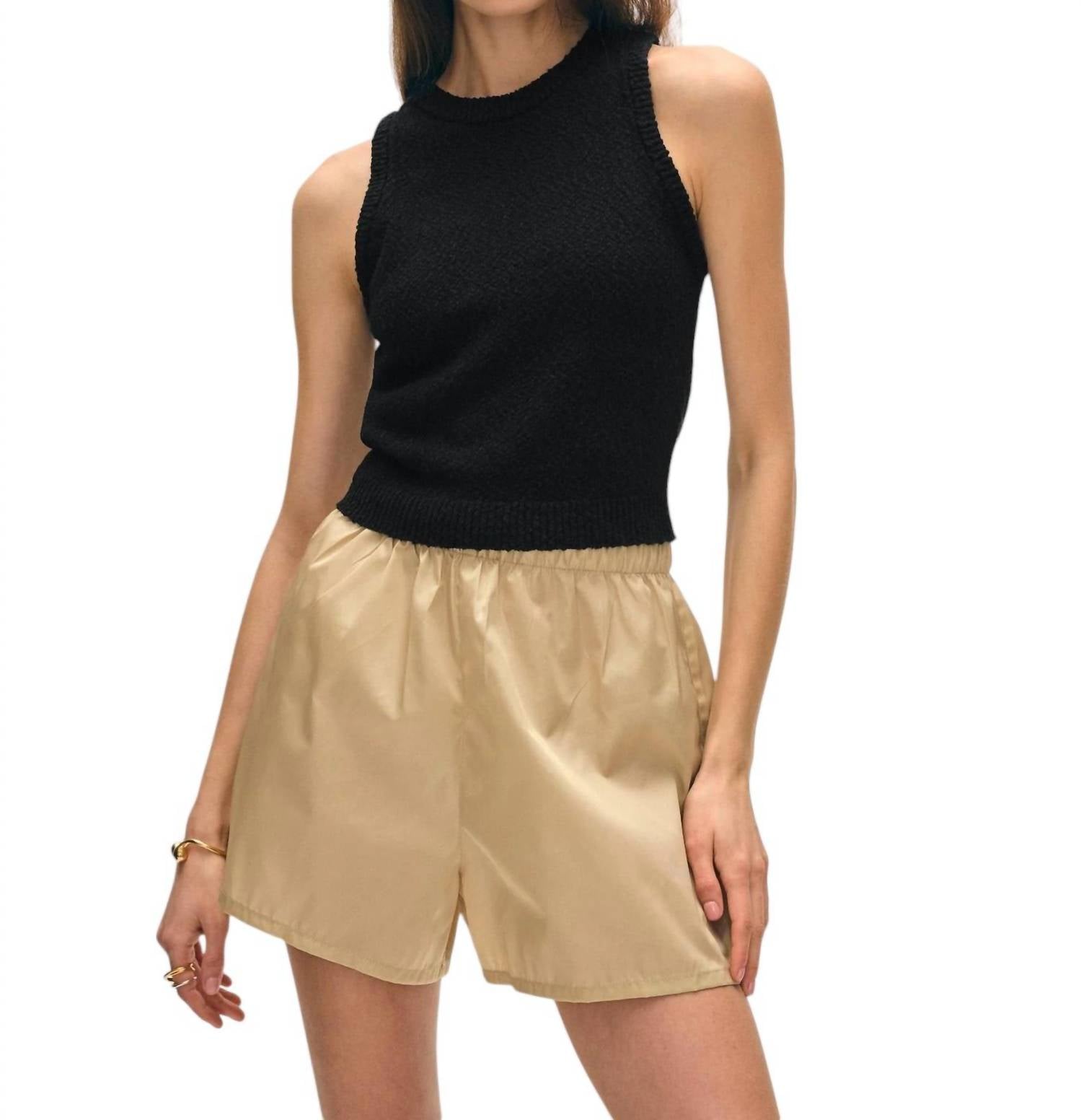 Майка из хлопка с отделкой в рубчик черного цвета White + Warren
Майка из хлопка с отделкой в рубчик черного цвета White + Warren