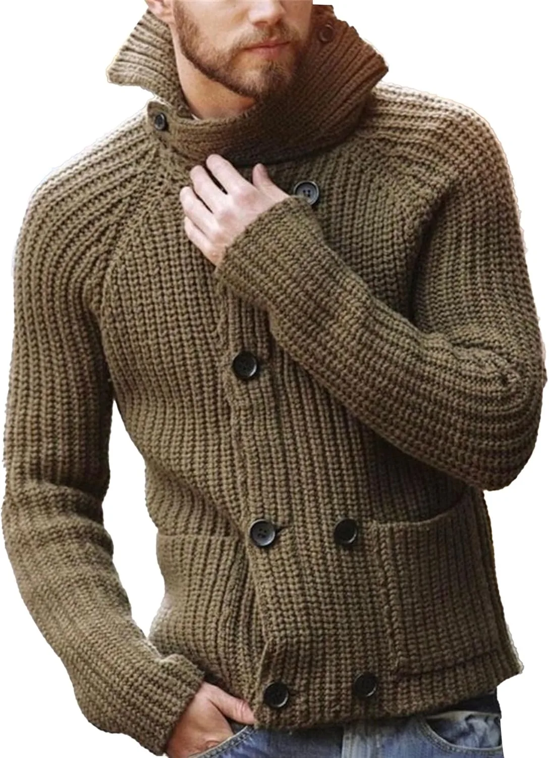 Мужской двубортный кардиган с карманами Gsywaipei
Мужской двубортный кардиган с карманами Gsywaipei