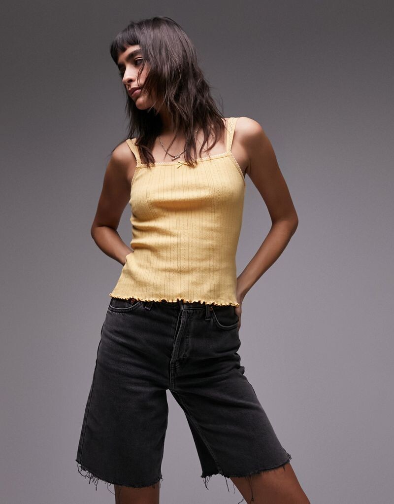 Topshop — оранжевая перфорированная майка с кружевными деталями и квадратным вырезом
Topshop — оранжевая перфорированная майка с кружевными деталями и квадратным вырезом