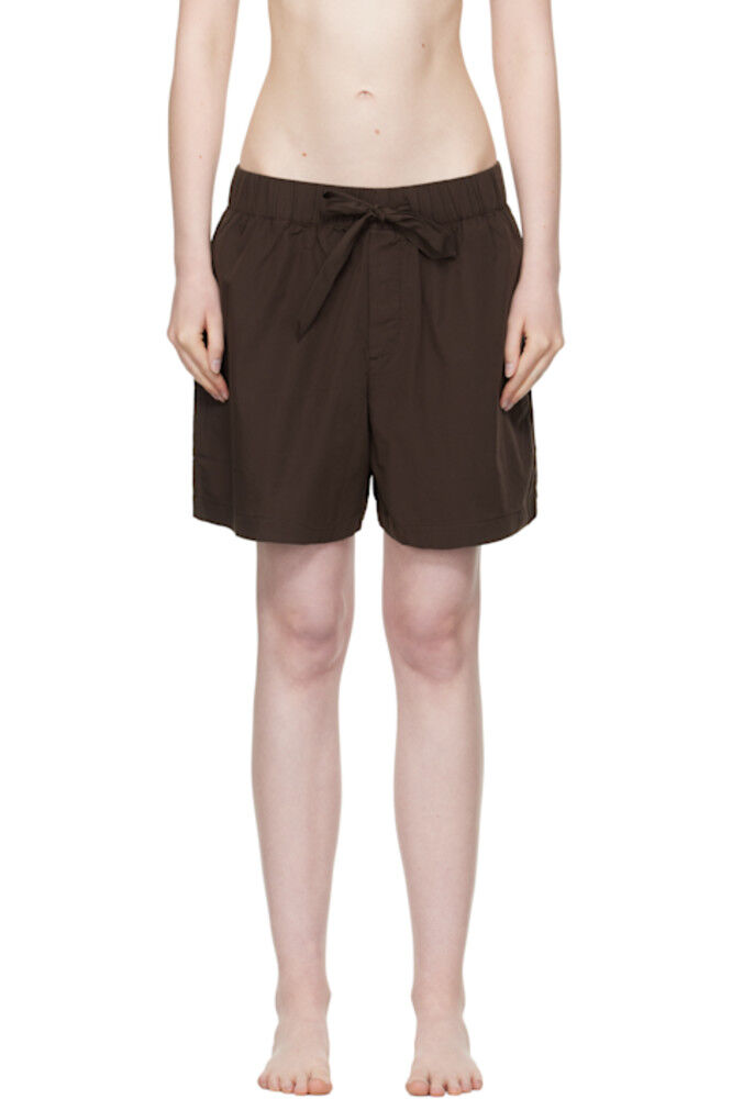 Коричневые поплиновые пижамные шорты Tekla
Коричневые поплиновые пижамные шорты Tekla