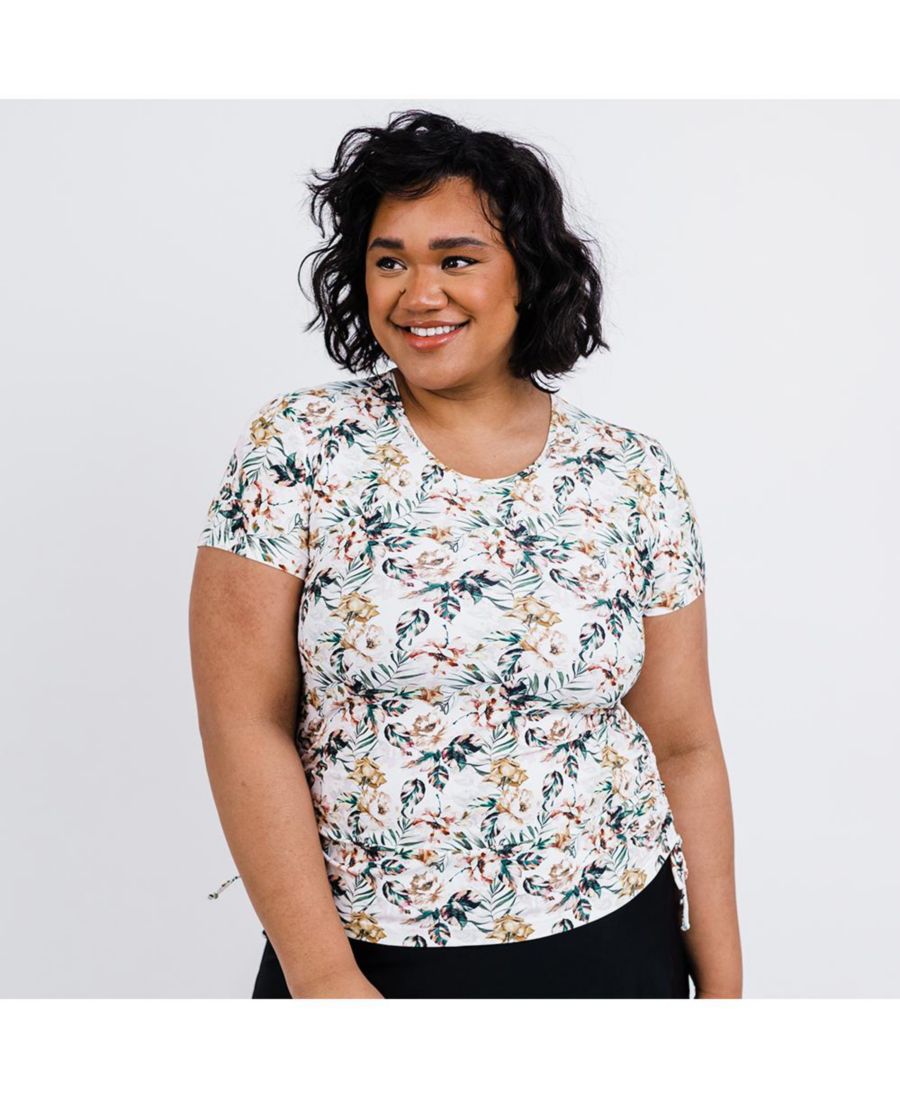 Купальный топ и плавки/бюстгальтер Adele больших размеров с короткими рукавами Calypsa, Ivory garden
Купальный топ и плавки/бюстгальтер Adele больших размеров с короткими рукавами Calypsa, Ivory garden