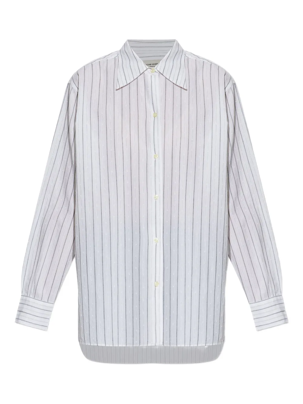 Рубашка из хлопка в тонкую полоску Officine Generale, белый 
Рубашка из хлопка в тонкую полоску Officine Generale, белый