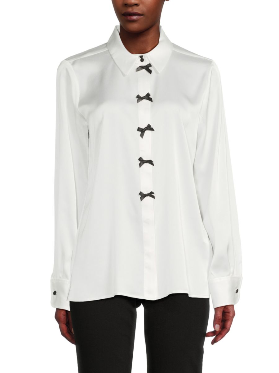 Блузка с длинными рукавами и бантом спереди Karl Lagerfeld Paris, мягкий белый
Блузка с длинными рукавами и бантом спереди Karl Lagerfeld Paris, мягкий белый