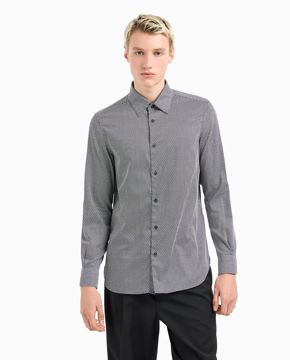 Мужская рубашка с принтом, прямого кроя Emporio Armani, тёмно-синий
Мужская рубашка с принтом, прямого кроя Emporio Armani, тёмно-синий