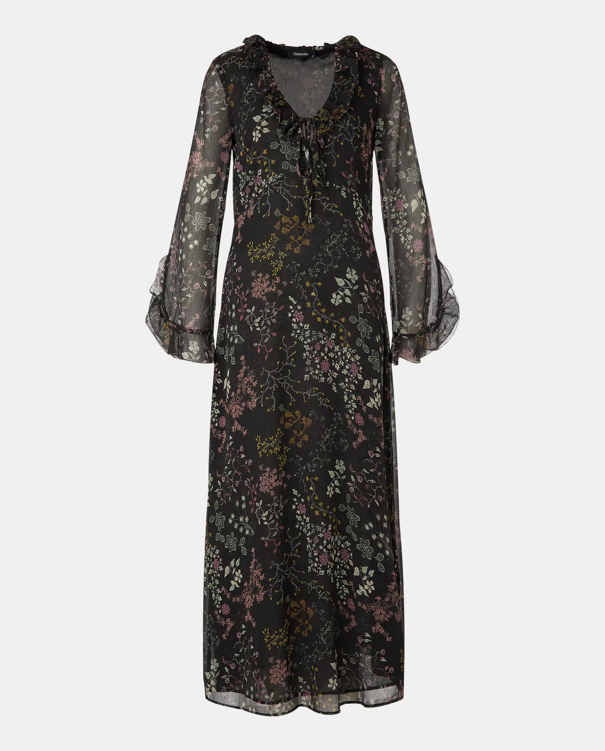 Длинное платье с принтом и острым вырезом Tintoretto, черный
Длинное платье с принтом и острым вырезом Tintoretto, черный