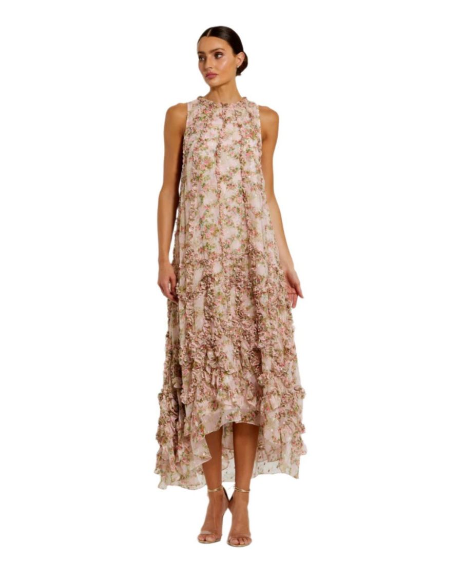 Женское платье без рукавов из шифона с цветочным принтом и микро-оборочками Mac Duggal, Pink multi
Женское платье без рукавов из шифона с цветочным принтом и микро-оборочками Mac Duggal, Pink multi