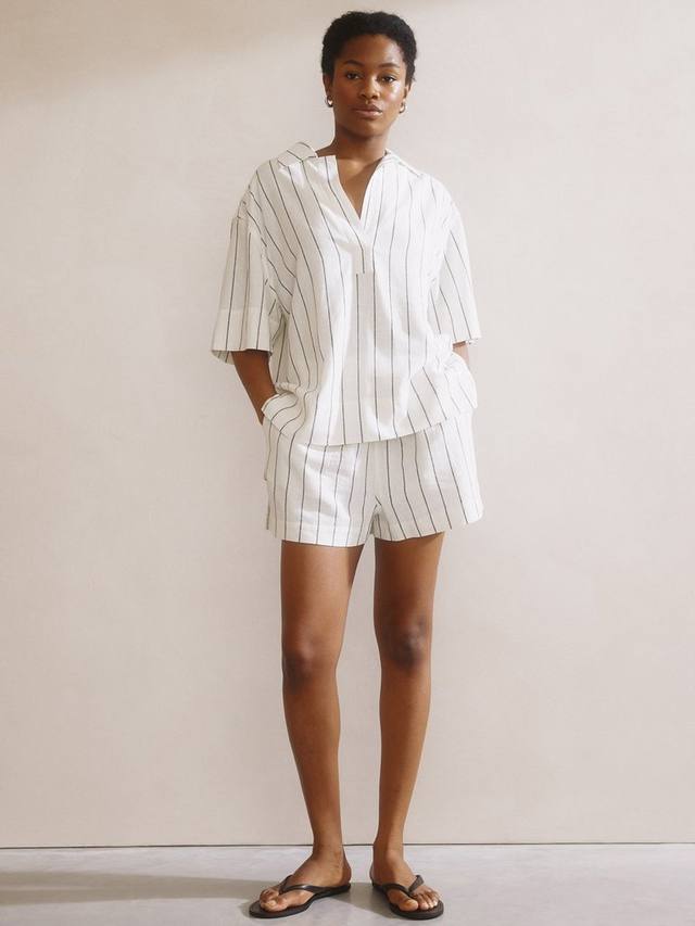 Полосатая оверсайз поповер рубашка Albaray, White
Полосатая оверсайз поповер рубашка Albaray, White