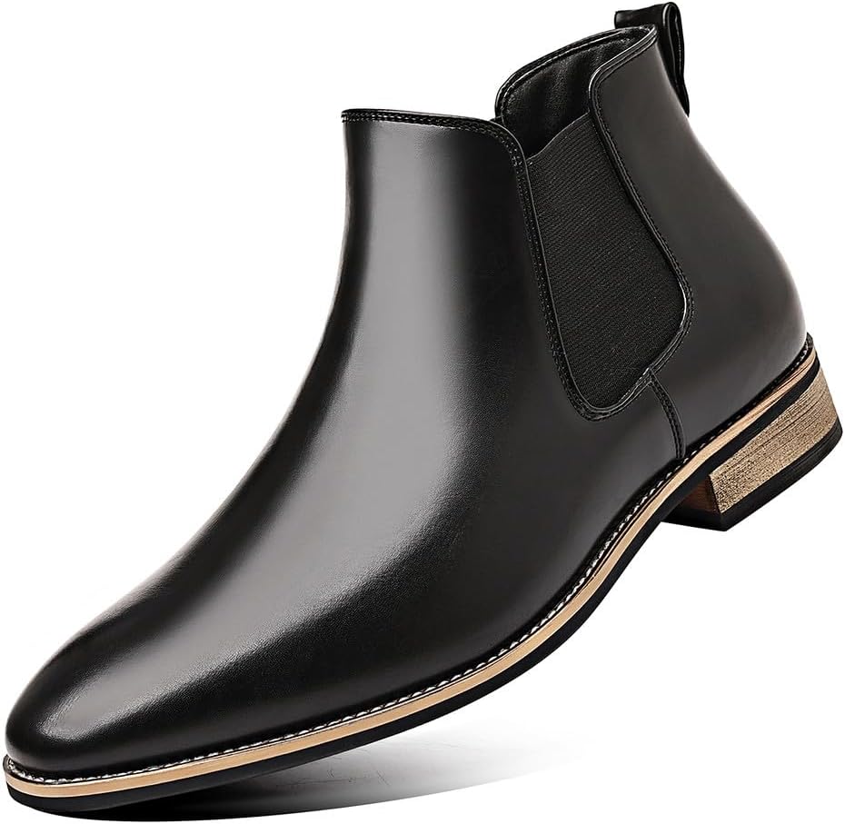 Мужские повседневные кожаные ботинки-челси Santimon, ботинки на щиколотку с эластичной вставкой, классические, гладкие, модные и универсальные, подходящие для офиса, черный
Мужские повседневные кожаные ботинки-челси Santimon, ботинки на щиколотку с эластичной вставкой, классические, гладкие, модные и универсальные, подходящие для офиса, черный