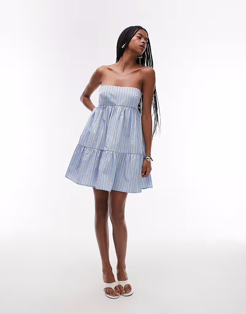 Трапециевидное многоярусное мини-платье ASOS DESIGN в синюю полоску
Трапециевидное многоярусное мини-платье ASOS DESIGN в синюю полоску