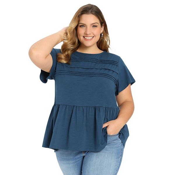 Блузка-бэбидолл plus size с плиссированной кокеткой, круглым вырезом и рукавами с рюшами Grace & Grandeur, Dark Blue
Блузка-бэбидолл plus size с плиссированной кокеткой, круглым вырезом и рукавами с рюшами Grace & Grandeur, Dark Blue