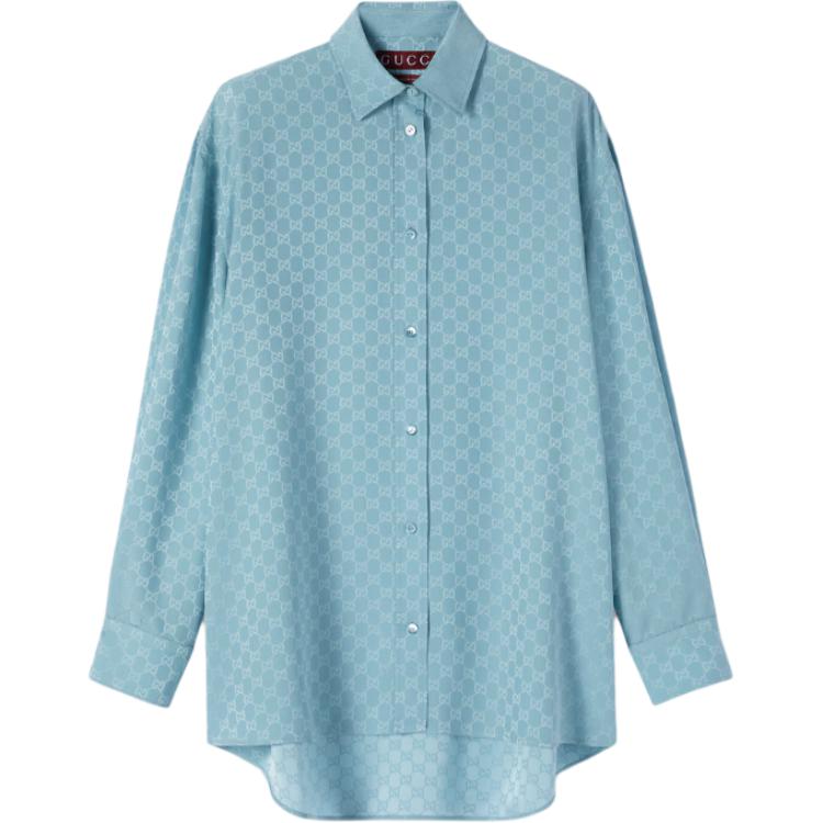 Шелковая жаккардовая оверсайз рубашка GUCCI, светло-голубой
Шелковая жаккардовая оверсайз рубашка GUCCI, светло-голубой