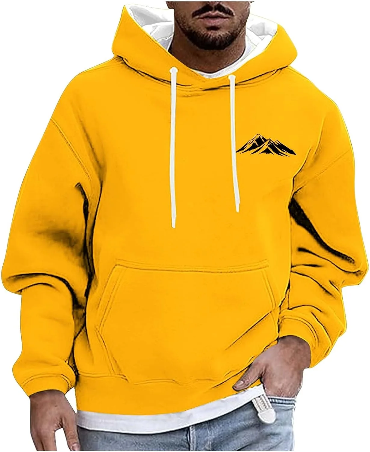 Мужской худи свободного кроя с капюшоном
Мужской худи свободного кроя с капюшоном