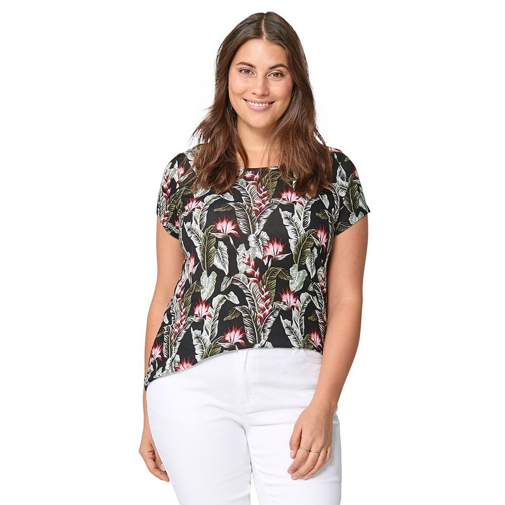 Женская футболка больших размеров Ellos с короткими рукавами и принтом, цвет Black Tropical Print
Женская футболка больших размеров Ellos с короткими рукавами и принтом, цвет Black Tropical Print